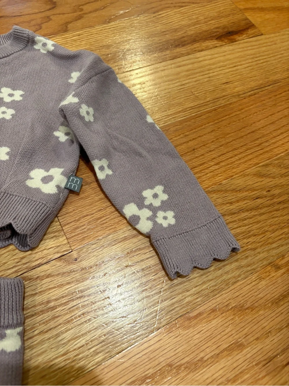 Gerber Lilac Floral Knit Set with Cream Flowers